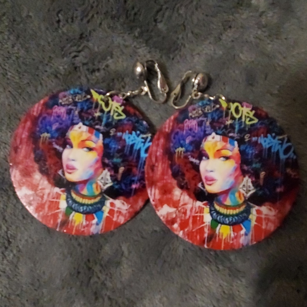 African Wood earrings (CLIP ONLY)